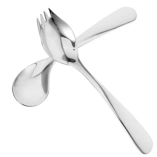 Produktbild: Gatuida 1 Satz Gebogene Gabellöffel Selbstfütternde: Utensilien-Set Assist-Geschirr Rechtshänder Für Ältere Patienten Edelstahl Löffel und Gabels Utensil