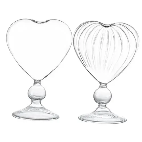 Produktbild: Gatuida Romantische Herzform Gläser 210ml 180ml Glatt/gestreift Es Cocktail Glas Wein Tassen Barware