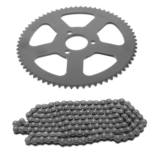 Produktbild: Gatuida 1 Satz Mini-motorradzubehör Fahrradkette Ersatzkette Kettenrad Ersatz Motorradkette Mountainbike-kette Professionelle Motorradkette Robuste Motorradkette Kettenwechsel Black Metall