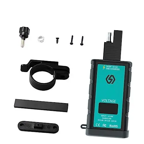 Produktbild: Gatuida Einzeln für Motorräder Quadratisches Ladegerät Voltmeter und Knopf