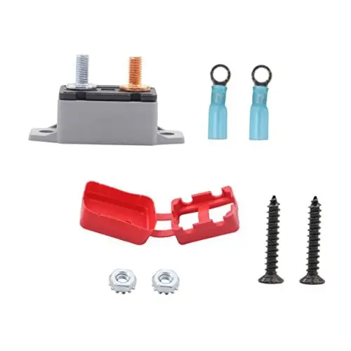 Produktbild: Gatuida Für Auto Boot 50a 12v/24v Manuelle Reset Mit Fit Rot Abdeckung Bolzen Terminal Block