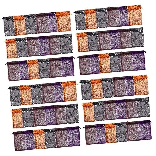 Produktbild: Gatuida 200 Stk Halloween Tasche Kürbis-goodie-bags Halloween- -tasche Behälter Für Halloween-süßigkeiten Schokoladen-organzabeutel Beutel Für Halloween-leckereien Gittergewebe