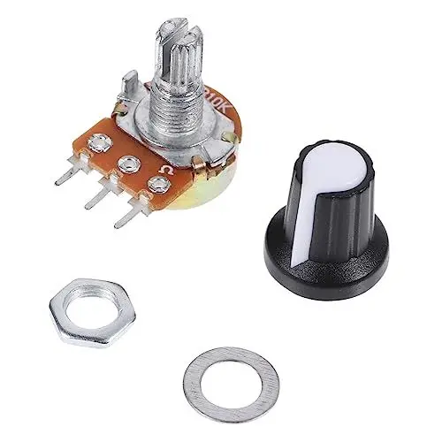 Produktbild: Gatuida 20 Stk Schalter Drehgeber-Potentiometer Potentiometerknopf Einstellbar 10K Ohm verstellbare knöpfe plasure switc schalten Potentiometer mit Rändelwelle Wellenpotentiometer Kupfer