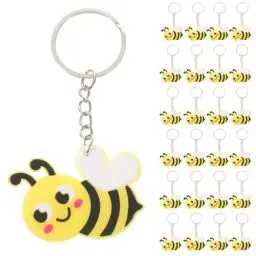 Produktbild: Gatuida 24 Stück Bienen-Schlüsselanhänger: Gelbe Cartoon-Biene Schlüsselanhänger Taschenanhänger Anhänger Schlüsselanhänger Dekoration für Gastgeschenke Taufe