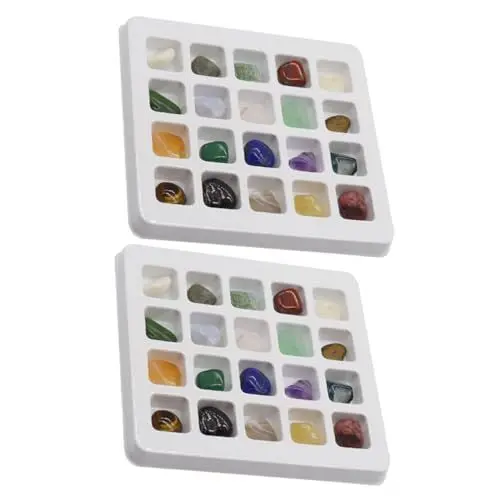 Produktbild: Gatuida Natürliche Amethyst Rock Sammlung 20 Arten Material Jungen und Mädchen Edelsteine ​​lernen Kristall Erze Probe