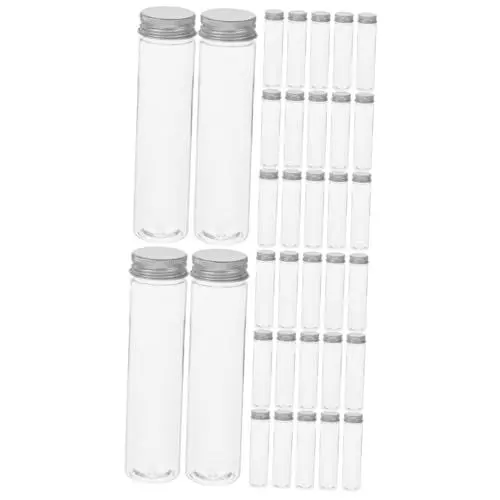 Produktbild: Gatuida 2 Sätze Reagenzglas Aus Kunststoff Wiederverwendbar Röhren Stapelbare Halbe Münztube Lebensmittelbehälter Mit Deckel Mini Transparent Das Haustier 20 Stück * 2