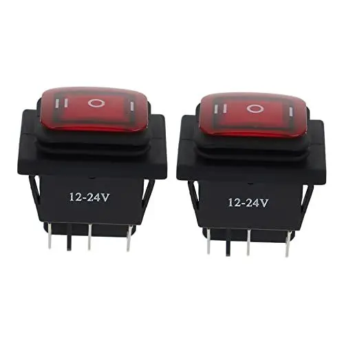 Produktbild: Gatuida Wippschalter Aus Abs-material 6-polig 3 Positionen 12 V Rot Für Auto Boot Und Elektronik