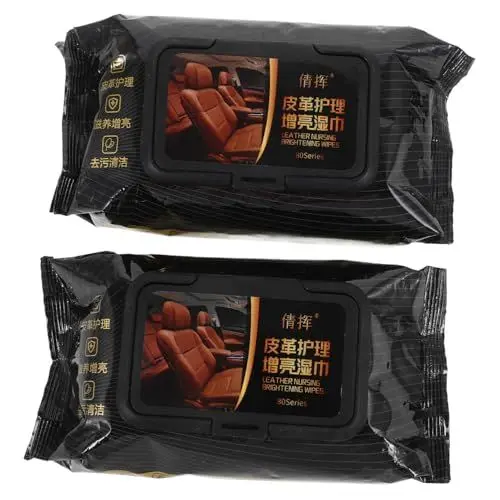 Produktbild: Gatuida 2st Lederpflege Hygienetücher Schuhputztücher Auto Wischt Innenreinigung Autowischtücher Reiniger Für Lederhandtaschen Lederschuhreiniger Ledersofa Reiniger Keine Black