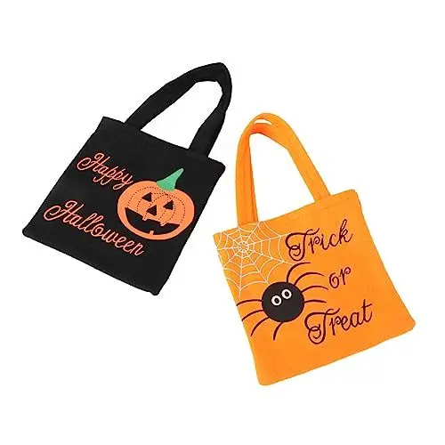Produktbild: Gatuida 2st Sackleinen-halloween-taschen Beutel Zur Aufbewahrung Von Lebensmitteln Taschen Für Halloween-leckerbissen Halloween-einkaufstasche Blaue Und Weiße Teller Bilden Kind Kleidung