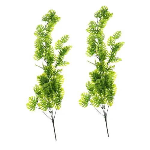 Produktbild: Gatuida 2stücke Künstliche Hängepflanze Monstera Aus Rattan Wanddekoration Als Simulationsranke Pflegeleicht Und Langlebig Grüne Mit Stielen Dekoration Für Zuhause Und Feste