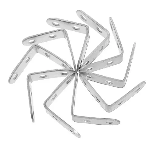 Produktbild: Gatuida 3 Sätze L-halterung Aus Edelstahl Für Regale 90-grad- Starke Robuste Regalhalterung Aus Schwarzem Metall 10 Stück * 3