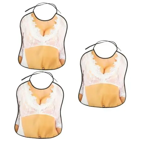 Produktbild: Gatuida 3St Lustiges Lätzchen für Erwachsene Lätzchen für Senioren Lätzchen für Behinderte Accessoires für Männer Kostüme zartes Abendessen Lätzchen bequemer Kleiderschutz füttern Geschenk