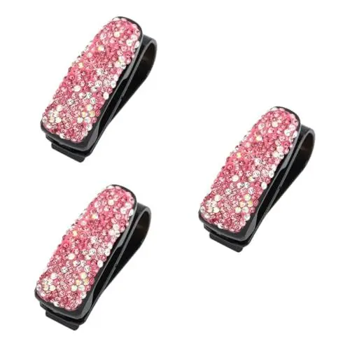Produktbild: Gatuida 3 Stücke Auto Visier Sonnenblende Clip Auto Verschluss Lagerung Strass Diamant Gläser Ordner