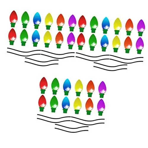 Produktbild: Gatuida 3 Sätze Glühbirne reflektierende Aufkleber kühlschrankmagnete kühlschrankaufkleber Magnetische Weihnachtsbeleuchtung fürs Auto Schließfachaufklebermagnet Auto weihnachtsdeko PVC