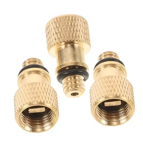 Produktbild: Gatuida 3-teiliges Kupfer-ventil-Adapter-Set für Fahrradreifen Adapter für Straßen- und Bergventile für Luftkompressoren Zubehör Zum Schnellen Aufpumpen
