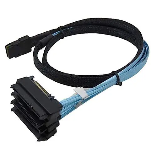 Produktbild: Gatuida Mehrfachsteckdosenkabel 0 5 M Für 4 Hdd-kabel Edelstahlriegel Für Sichere Verbindung