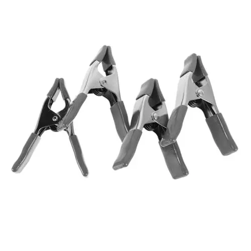 Produktbild: Gatuida 4 Stück Federbügel Für Das Handwerk Starke Klemme Federclips Hintergrund-clip-halter Kulissenklammern Federklemmen Hintergrundhalter Fotoclips Kohlenstoffstahl Light Grey