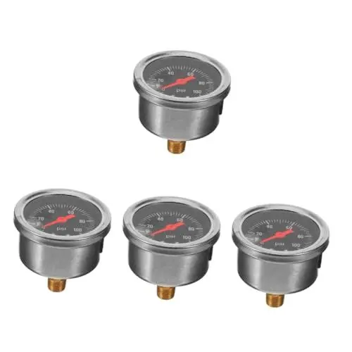 Produktbild: Gatuida 4 Stück Luftdruck Kraftstoff Manometer Benzin Manometer Messgerät Kraftstoffsystem Manometer Kraftstoff Test Manometer Benzin Test Manometer Kraftstoff Messgerät