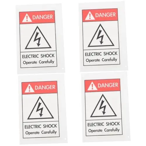 Produktbild: Gatuida 4 Stück Stromschlag Warnschild Elektroschocks Etikettaufkleber Elektroschocks Ausrüstungsaufkleber Elektroschocks Schild Aufkleber Ausrüstungswarnung Elektroschocks Aufkleber