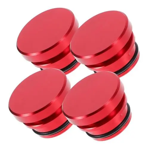 Produktbild: Gatuida 4 Stück Zigarettenanzünder Stecker Ersatz Aluminiumlegierung Rot Automobilbedarf Auto Zigarettenanzünder Stecker Auto Zigarettenanzünder Abdeckung