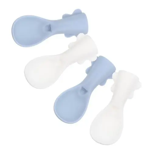 Produktbild: Gatuida Ilicone Babylöffel 4er-pack Silikon-babynahrungsbeutel Löffel-set Fütterungszubehör Für Kleinkinder