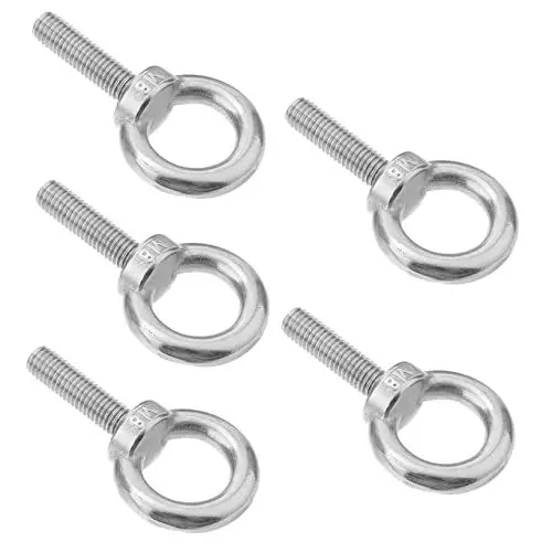 Produktbild: Gatuida 5St Bolzen aus Edelstahl Augenschraube m8 Ringschrauben mit Muttern Ringschraube m8 Ringmuttern Ringschraube anheben Rostfreier Stahl Ringe Augenhaken rotieren Edelstahl 304