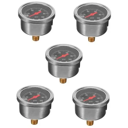 Produktbild: Gatuida 5 Stück Luftdruck Kraftstoff Manometer Kraftstoffdruck Test Messgerät Benzin Manometer Kraftstoffsystem Manometer Tankanzeige Benzin Test Manometer Schwarzes