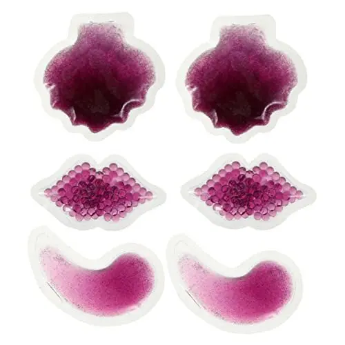 Produktbild: Gatuida 6Er Packungen Beauty-Gel-Eisbeutel Augen-Gel-Pads kühlende Patches kalte Augenklappe Kindergel Lippenpads Therapiekompresse Gesichts-Gel-Pad Gesundheitsvorsorge Eispad PVC Violett