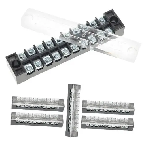 Produktbild: Gatuida 6er Set 1510 Verbindungsklemmen 15A 10 Polige Feste Anschlussklemmen Terminal Block Für Sichere Elektrische