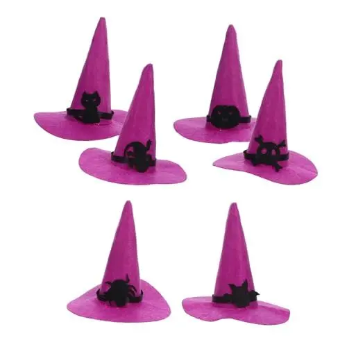 Produktbild: Gatuida 6 Stück Diy Bastelhüte für Puppen und Haustiere Kreative Halloween Kostümaccessoires mit Spinnen Katzen Kürbissen und für Partys und Dekorationen