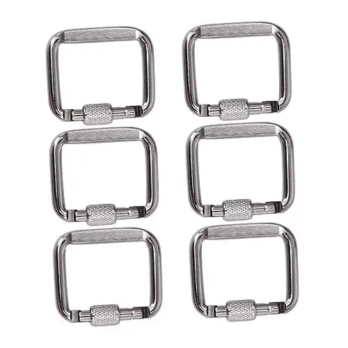 Produktbild: Gatuida 6 Stück Teiliges Kletterkarabiner Multifunktionale Outdoor Camping Schlüsselanhänger mit Quadratischem Design Leicht und Robust für Wanderungen und Campingausflüge
