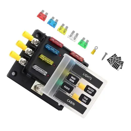 Produktbild: Gatuida 6er Karton Sicherungssatz Ständer Automatischer Sicherungsblock Schraubenmutter Des Sicherungsblocks Marine-sicherungsblock Sicherungsdraht Auto Halterungen Pc-staubschutz Black
