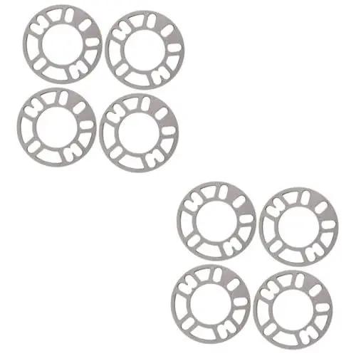 Produktbild: Gatuida 8 STK Distanzscheibe Radabstandshalter Autoreifenabstandshalter Autoreifenabstandserweiterung Universelles Autozubehör Universal-Spurverbreiterung Rad zubehör Radscheiben Silver