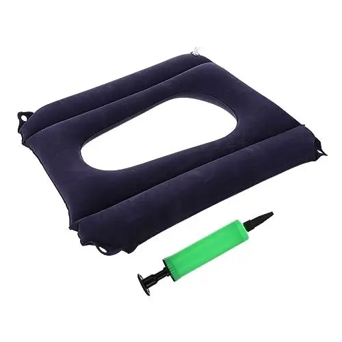 Produktbild: Gatuida Hollow Air Inflatable Sitzkissen Bequemes Aufblasbares Kissen Für Stühle Rollstühle Und Outdoor-aktivitäten Flockbezug Für Optimalen Komfort Und Einfache Reinigung