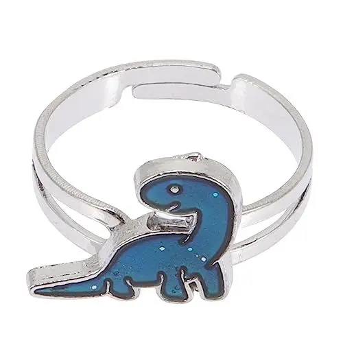 Produktbild: Gatuida Dinosaurier Farbwechsel Ring für Mädchen und Frauen Verstellbarer Offener Bandring Hochwertigem Temperaturabhängiger Stimmungsring für Emotionalen Ausdruck