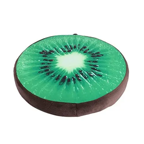 Produktbild: Gatuida Sitzkissen außen Rund 3d-frucht, Obstkissen Runde Obstkissen Gefüllt 3D-dekorative Kiwi Frucht Kissen Essen Form Bodenkissen Stuhl