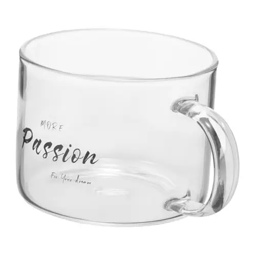 Produktbild: Gatuida Glasbecher Für Kaffee Und Tee Transparenter Wasserbecher Mit Henkel Becher Aus Robustem Glas Für Getränke Im Büro Hause