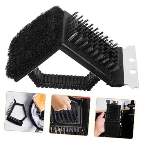 Produktbild: Gatuida Grillreinigungsstahlbürste Reinigungsbürste Gegrillte Rostbürste Grillbürste Schrubber Für Grillroste Grilldrahtbürste Für Den Grill Grillrostbürste Grillzubehör Eisendraht Black