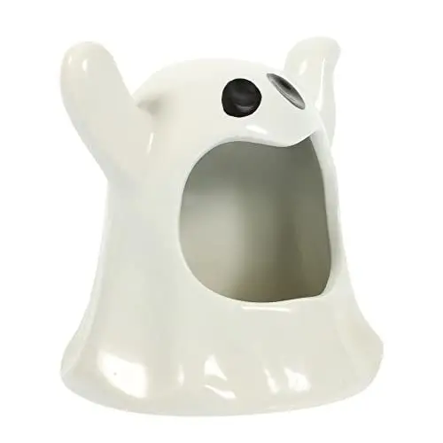Produktbild: Gatuida Karneval Geister Kerzenhalter, Keramik Halloween Deko Kerzenhalter Cute Geist Statue Kerzenständer Geisterfigur Spukhaus Dekorationen Geist Teelichthalter für Osterdeko