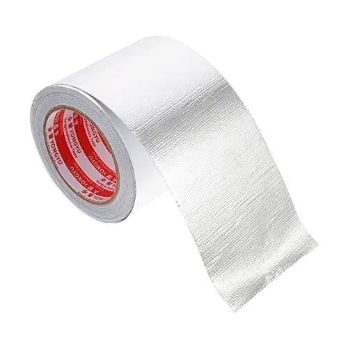 Produktbild: Gatuida Hochtemperaturbeständiges Klebeband Rolle 1 Rolle Hitzeschutzband Zur Auspuffreparatur Isolierband Faser-aluminiumfolienband Dichtungsfolienband