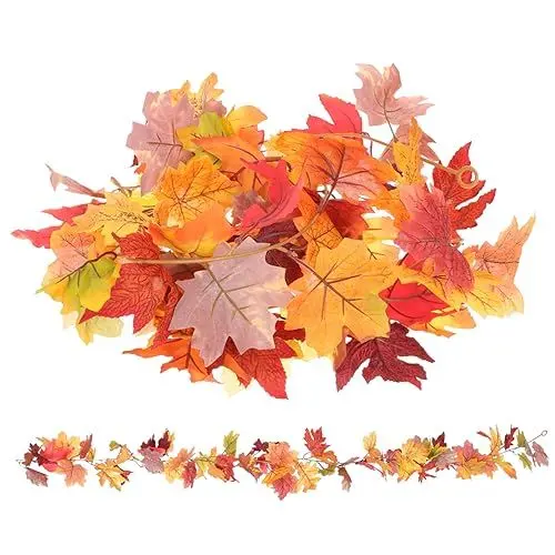 Produktbild: Gatuida Künstliche Ahornblatt Girlande Herbstdeko Lebensechte Hängende Weinrebe für Halloween Thanksgiving Party Rustikale Wohnraum Garten Dekoration