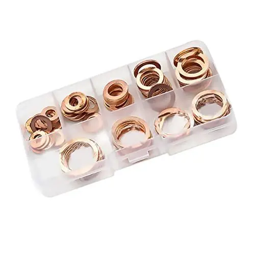 Produktbild: Gatuida Kupferdichtung 80St dichtring set kupfer dichtringe set Kupfer-Unterlegscheiben Ölwannendichtung verpackt Waschmaschine flacher Ring Flache Unterlegscheiben Kupfer Unterlegscheibe