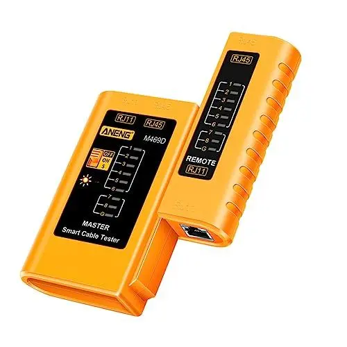 Produktbild: Gatuida Pc Pc Netzwerktester Cat5-Tester Kabeltester für Telefonnetze Batteriekabel Batterietester Drahttester für Kunststoffnetzwerke Netzwerkkabeltester aus Kunststoff Flüssigkristall