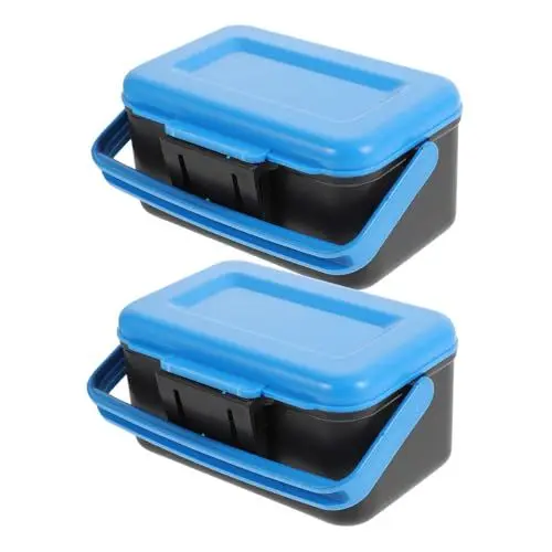 Produktbild: Gatuida Tragbare Kühlbox Fischerei Lagerung 2Pcs Kunststoff Tackle Box Angelköder Box Köder Werkzeugkasten Mit Griff Tackle Köder Organizer Regenwürmer Angelzubehör