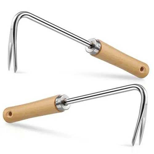 Produktbild: Gatuida Unkrautentferner mit Holzgriff Handliches Werkzeug für Gartenpflege zum Entfernen von Unerwünschtem Gras und Wurzeln Ergonomisch Gestaltet für Komfortable Nutzung
