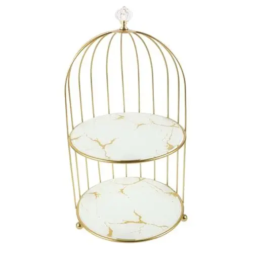 Produktbild: Gatuida Vogelkäfig-Kuchenständer Tortenständer Hochzeitskuchenständer Gebäck Serviertablett gestufter Teller Torten Servierplatte Meeresfrüchte-Stand Dessert-Kuchen-Ausstellungsstand Eisen