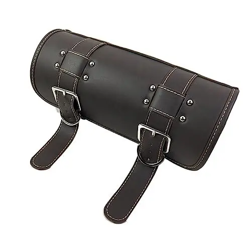 Produktbild: Gatuida Pu-Lenker-Tasche Für Motorräder wasserdichte Pu Werkzeugaufbewahrung Vintage Cruiser Pack Für Persönliche Gegenstände Und Werkzeuge Dunkelbraun