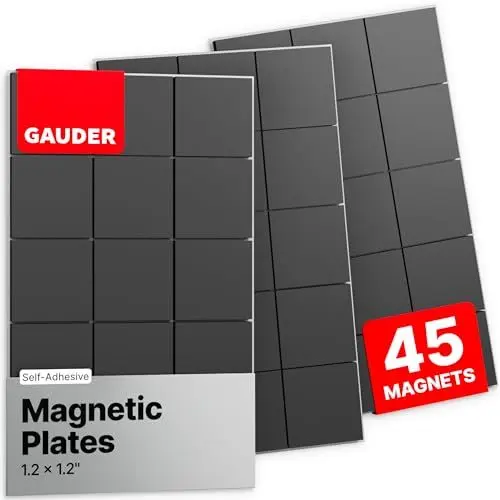 Produktbild: GAUDER Magnetplättchen selbstklebend groß (30 x 30 mm) | Selbstklebende Magnete | Klebemagnete für Fotos & mehr