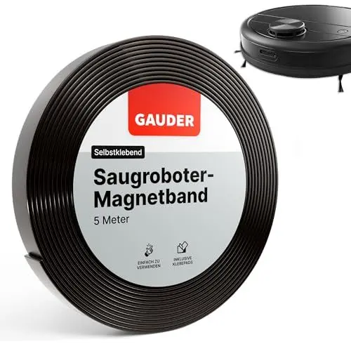 Produktbild: GAUDER Saugroboter Magnetband (Version 2025) I Kompatibel mit Neato, Xiaomi, Miele, Vorwerk & Tesvor (5m) | Saugroboter Begrenzungsstreifen