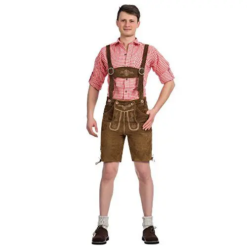 Produktbild: Gaudi-Leathers Herren Trachten Lederhose Shorts Hellbraun Gr. 50